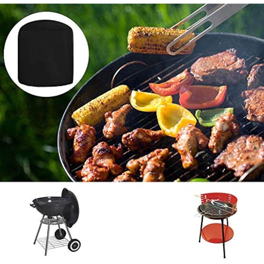 RICHIE Kettle BBQ Cover – 73x71cm Waterproof 420D Oxford Round Grill Cover