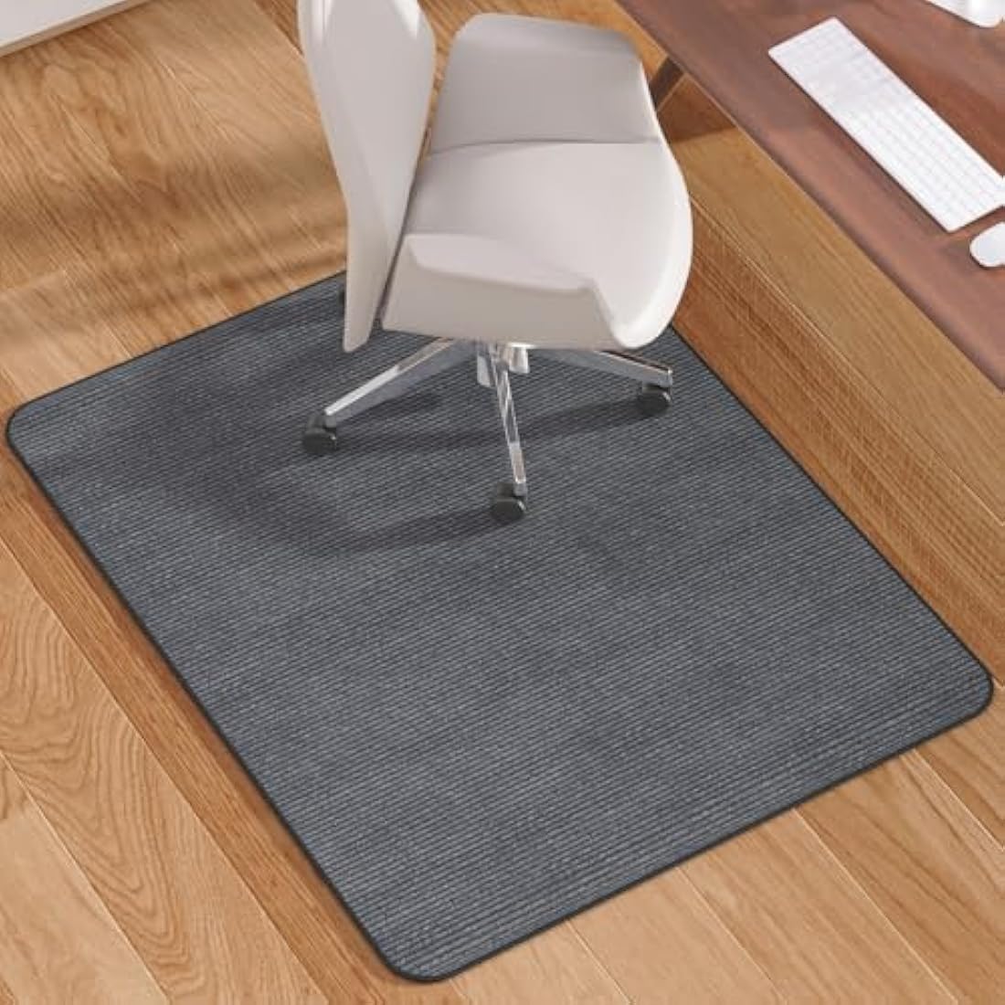Jolof Store Office Chair Mat – 90x120cm Corduroy Floor Protector, Dark Grey