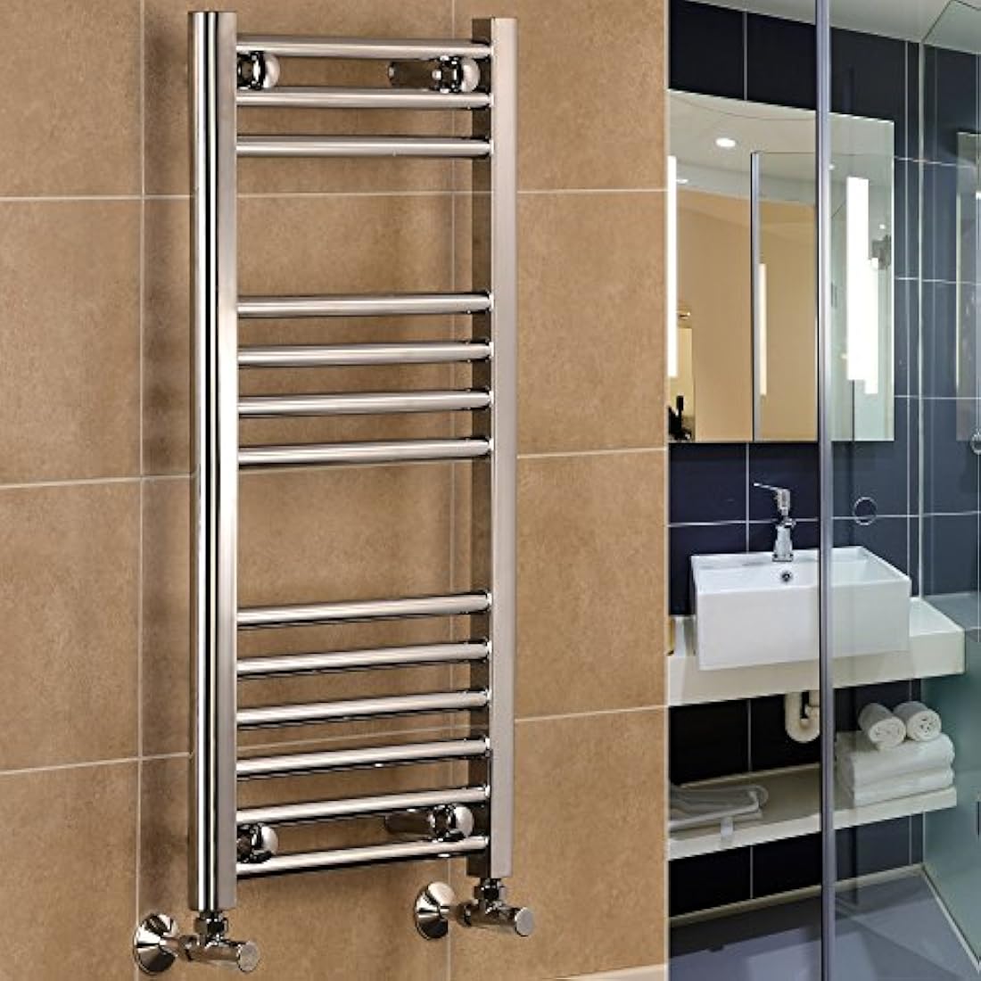 Manissa Milano Chrome Straight Central Heating Towel Rail | 500 x 800mm