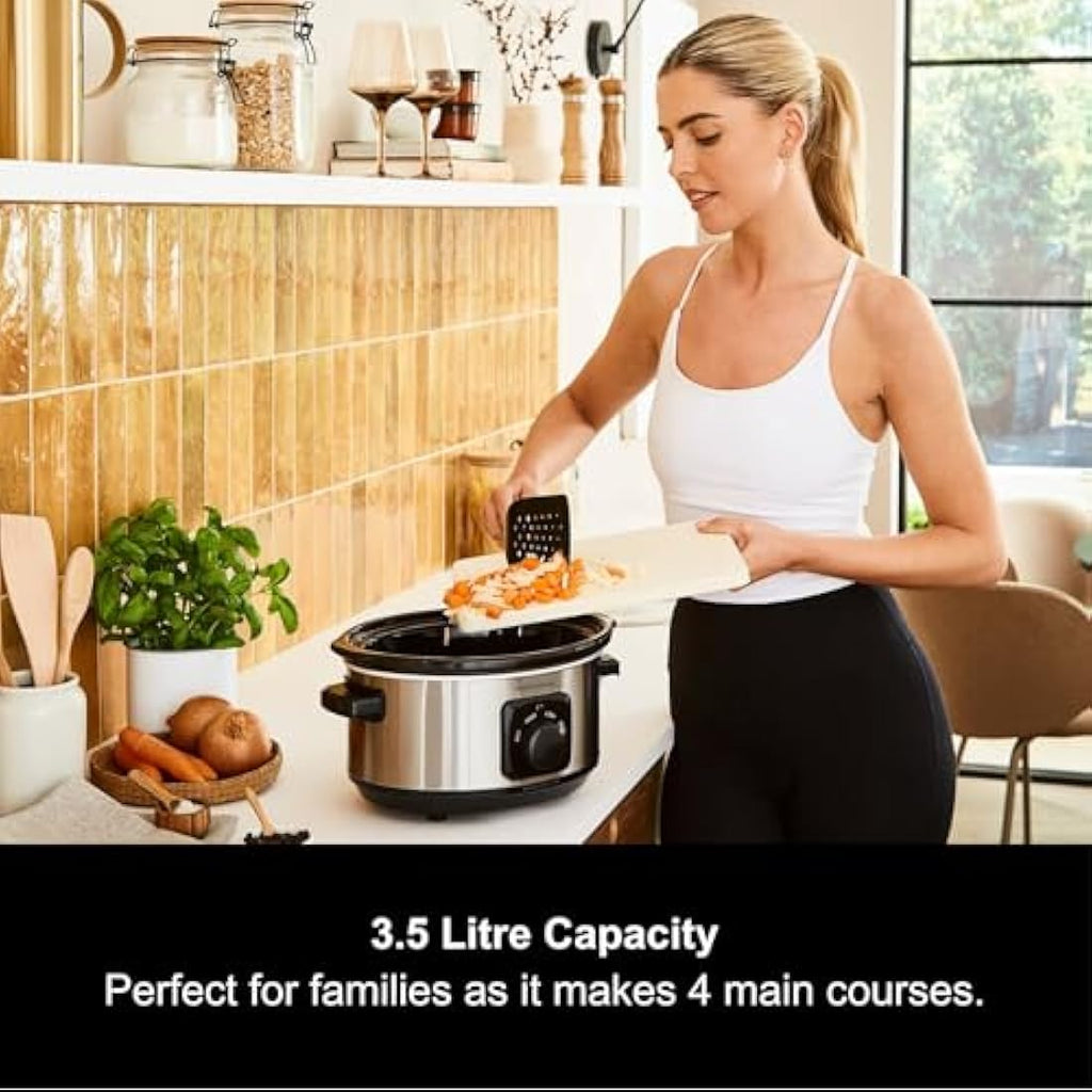 Morphy Richards 3.5L Slow Cooker – Stainless Steel Ceramic Pot