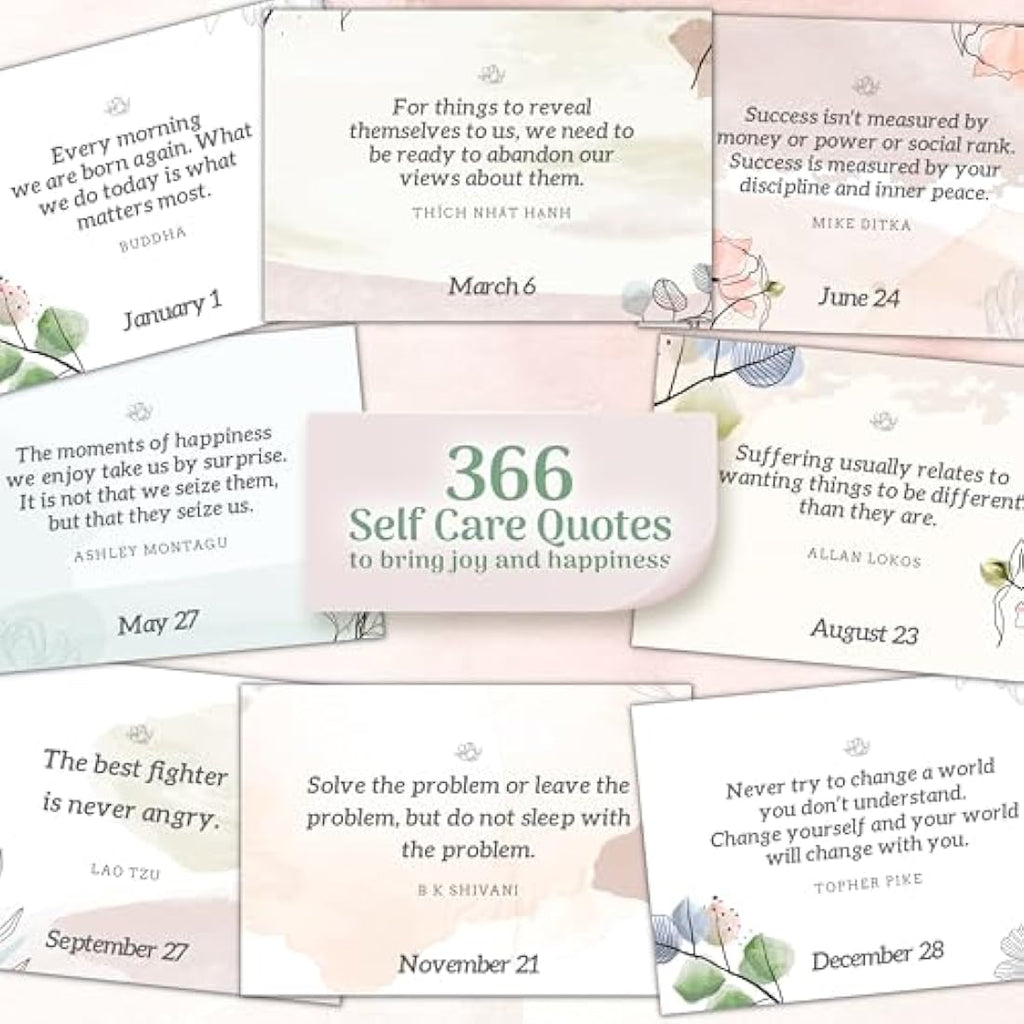 MESMOS 366 Daily Self Care Quotes Mindfulness Perpetual Desk Calendar