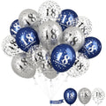 Jolof Store 18th Birthday Balloons – 15pc Navy Blue & Silver Party Decor
