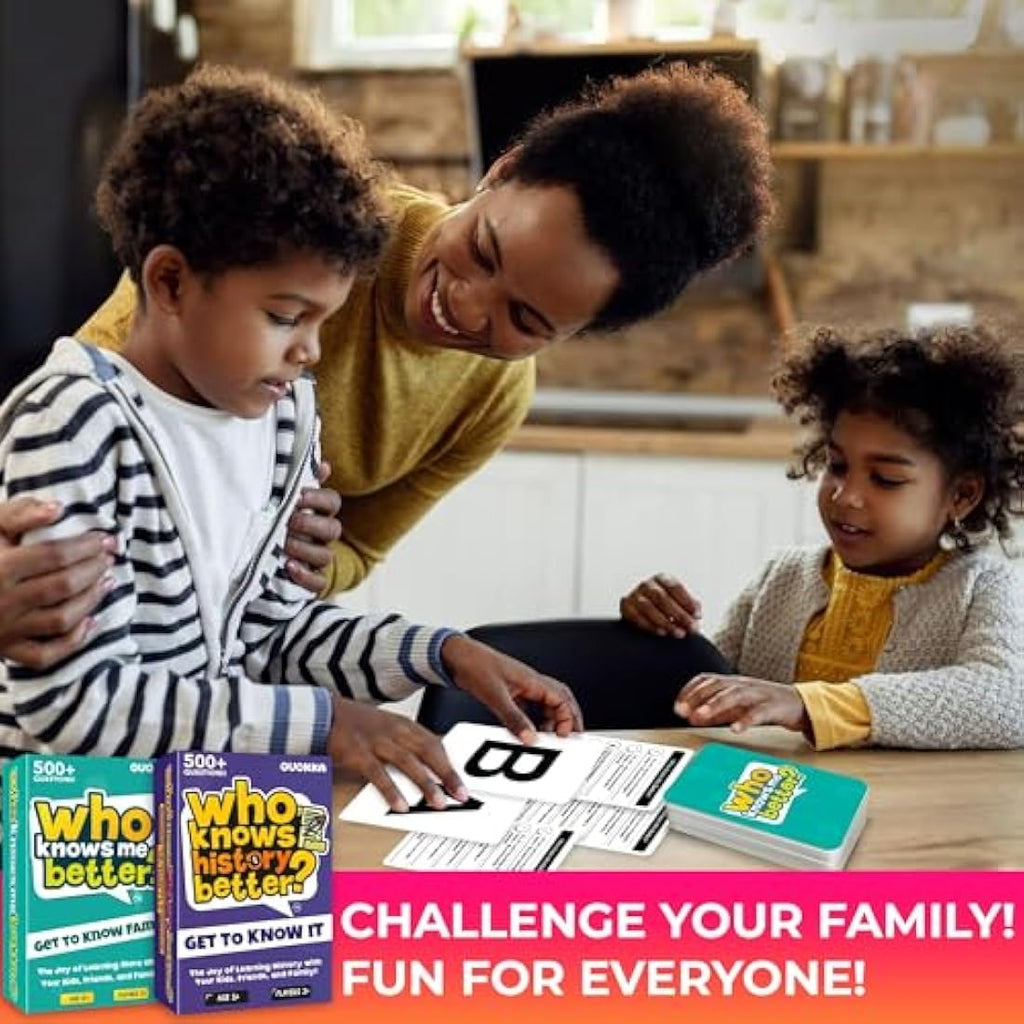 QUOKKA 4-in-1 Family Card Quiz Game | Educational Trivia for Ages 5+