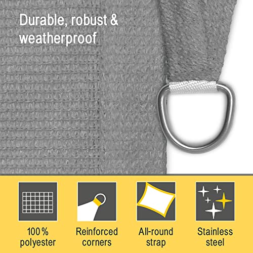 Sol Royal SolVision HS9 Sun Shade Sail - 4x3m HDPE Breathable Grey