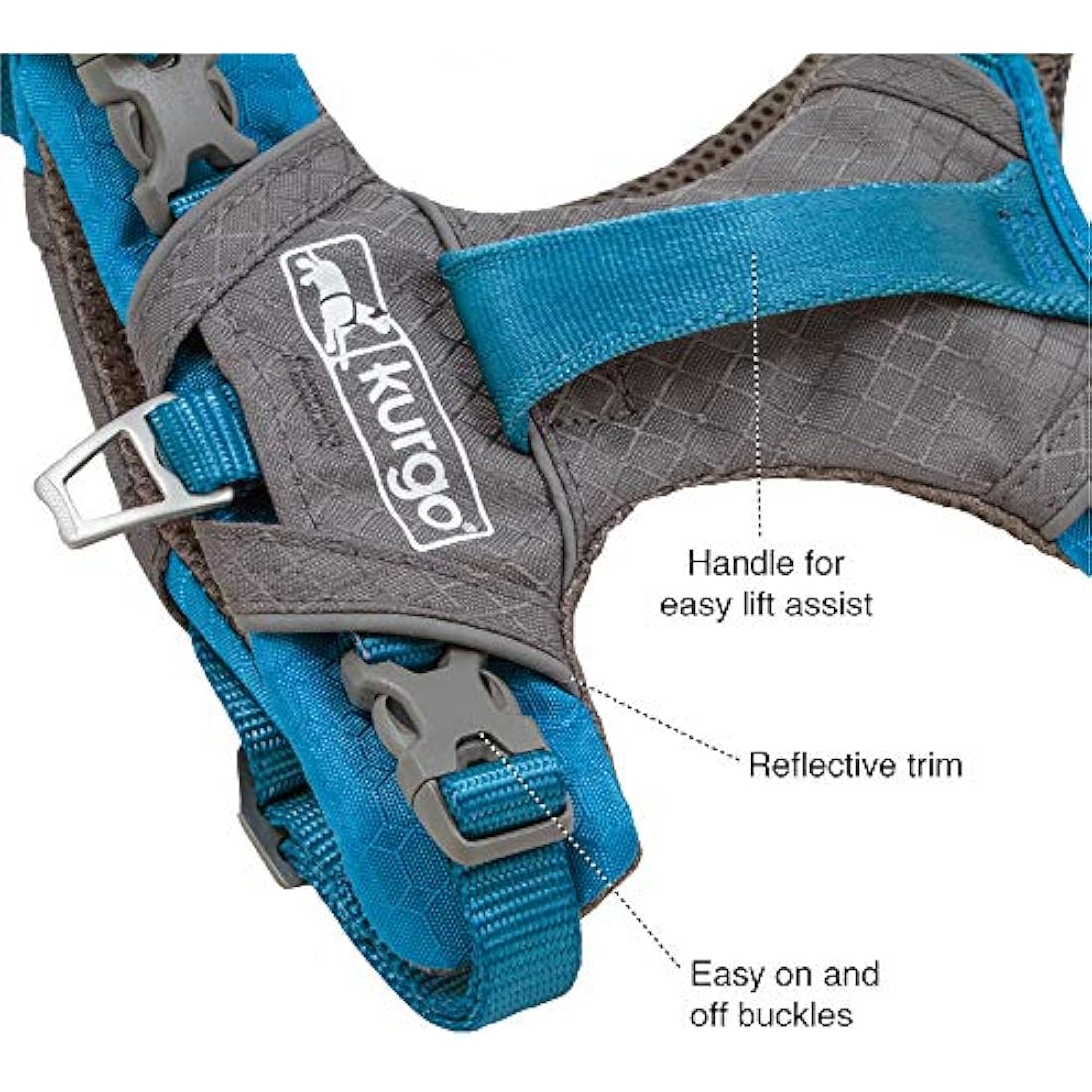 Kurgo Journey Air Dog Harness – Breathable Active Gear, Coral, Large
