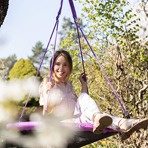 Relaxdays Nest Swing – 110cm Round Outdoor Garden Swing for Kids, Green