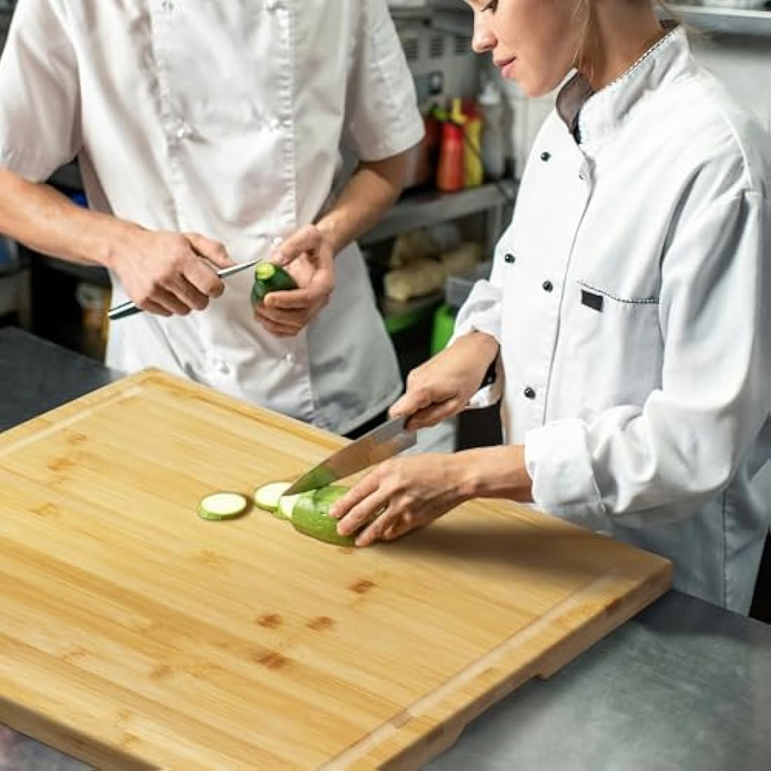 XL Bamboo Cutting Board – 50cm Butcher Block with Juice Groove
