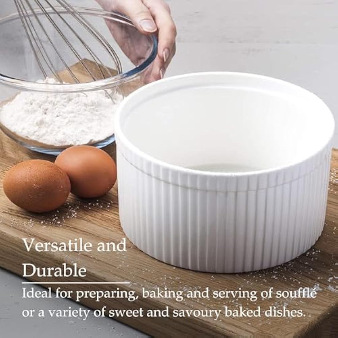 WM Bartleet & Sons Porcelain Soufflé Dish – 18cm White Baking Bowl
