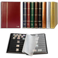 Prophila Lighthouse Stamp Album - 60 Black Pages Leatherette Stockbook