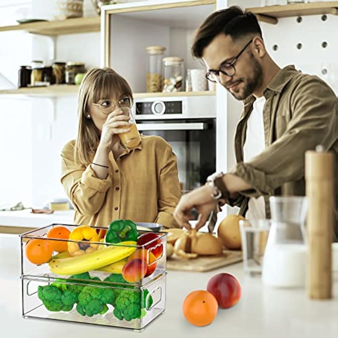 Jolof Store 9-Pack Stackable Fridge Organisers | Clear Food Storage Bins