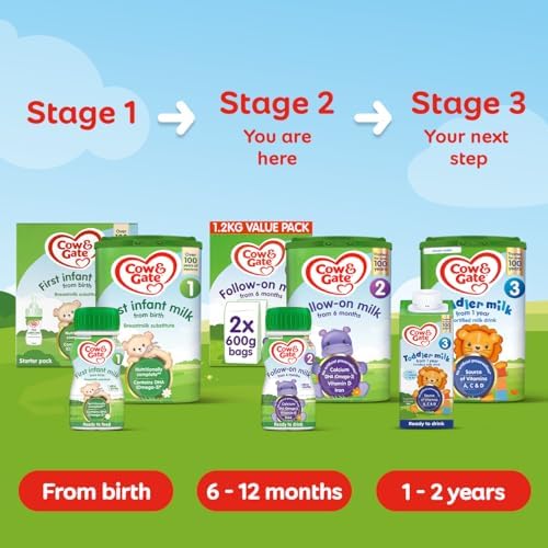Cow & Gate 2 Follow On Baby Milk Formula, 6-12 Months, 800g (Pack of 6)