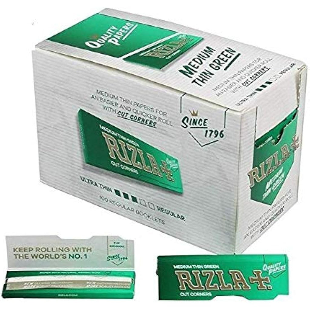 Rizla Green Rolling Papers – Medium Weight Cigarette Paper, 100 Packs