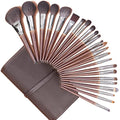 ENZO KEN 24pc Natural Goat Hair Makeup Brush Set with Walnut Handles & Case