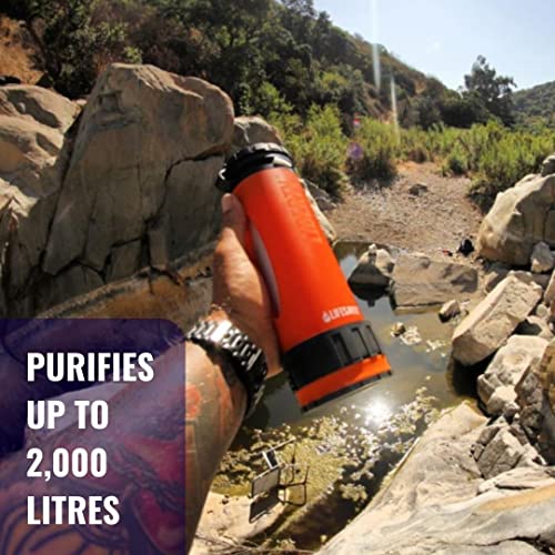 LifeSaver Liberty Water Filter Bottle – 400ml Purifier for Hiking, Orange
