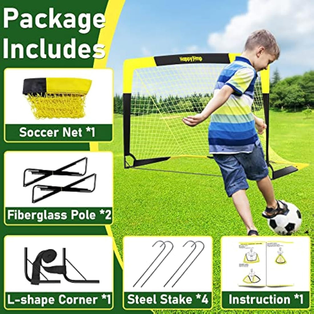 Happy Jump Portable Pop Up Football Goal – Foldable Soccer Net for Kids