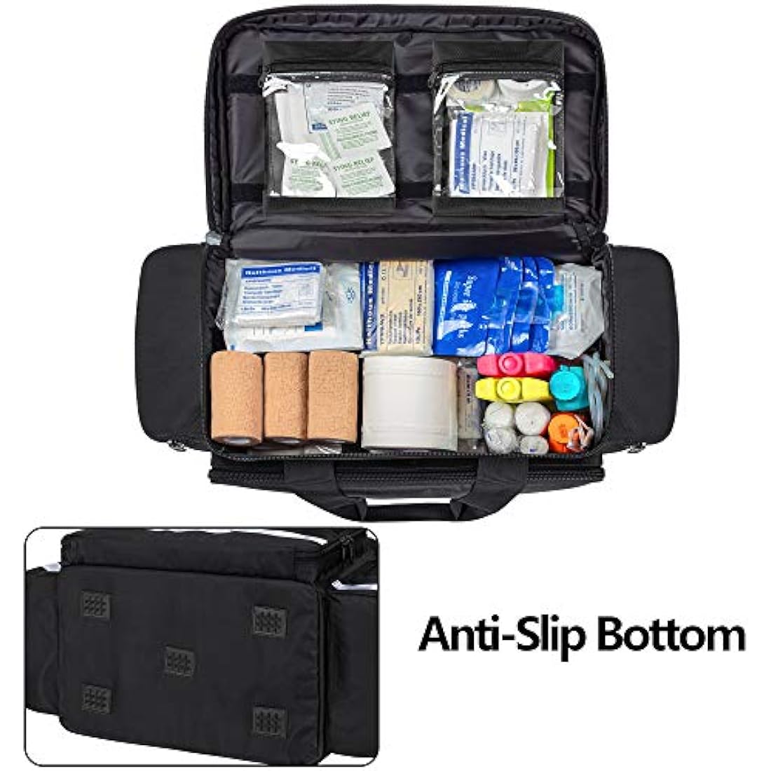 Trunab Large Emergency Trauma Bag | Professional EMT Medical Bag, Black