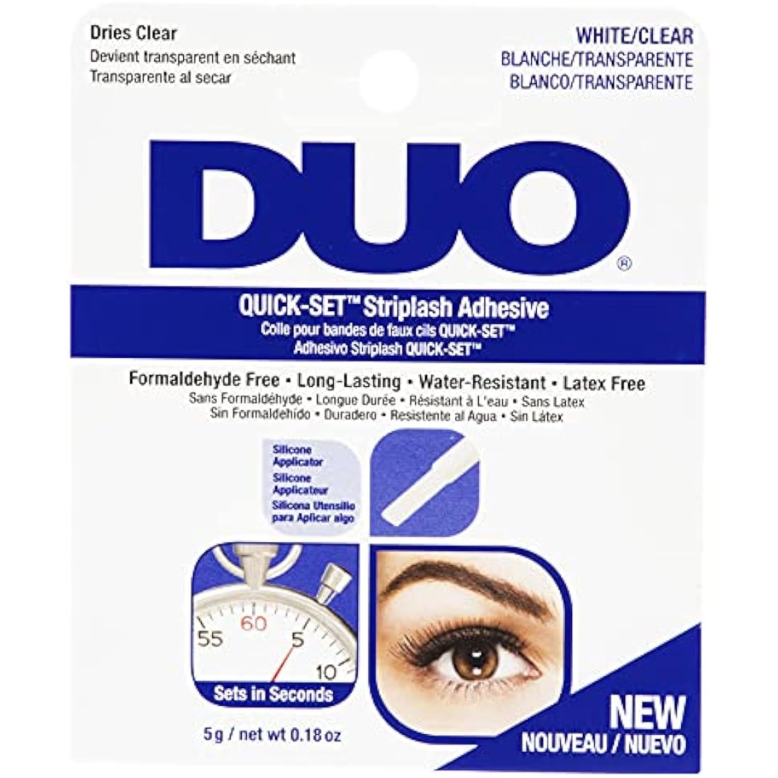 Duo Quick Set Clear Lash Glue | Latex Free Waterproof Adhesive, 5g