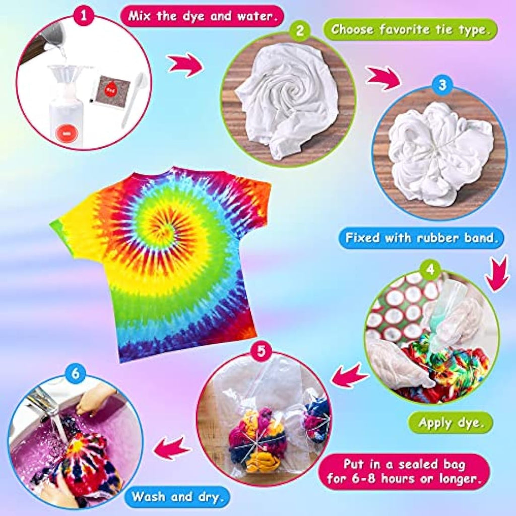 20 Colors Tie Dye Kit for Kids & Adults with T-Shirt