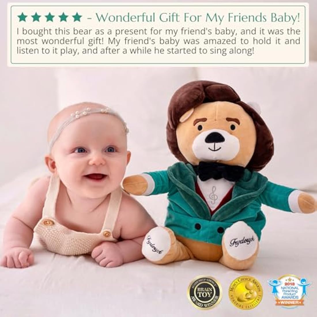 Vosego Chopin Musical Plush Bear – 40 Mins of Classical Music Toy