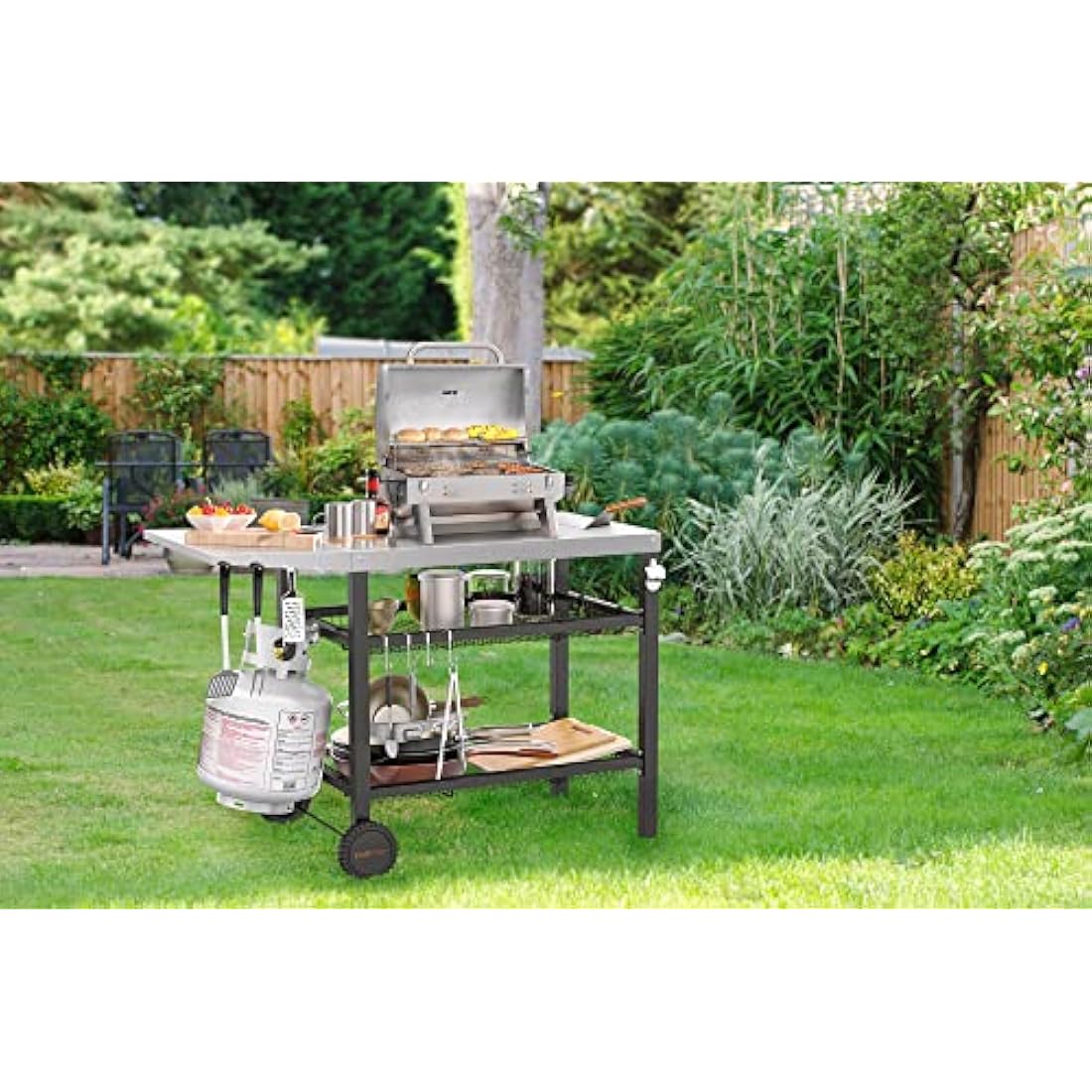 BBQ Prep Table – Stainless Steel Heavy Duty Grill Trolley