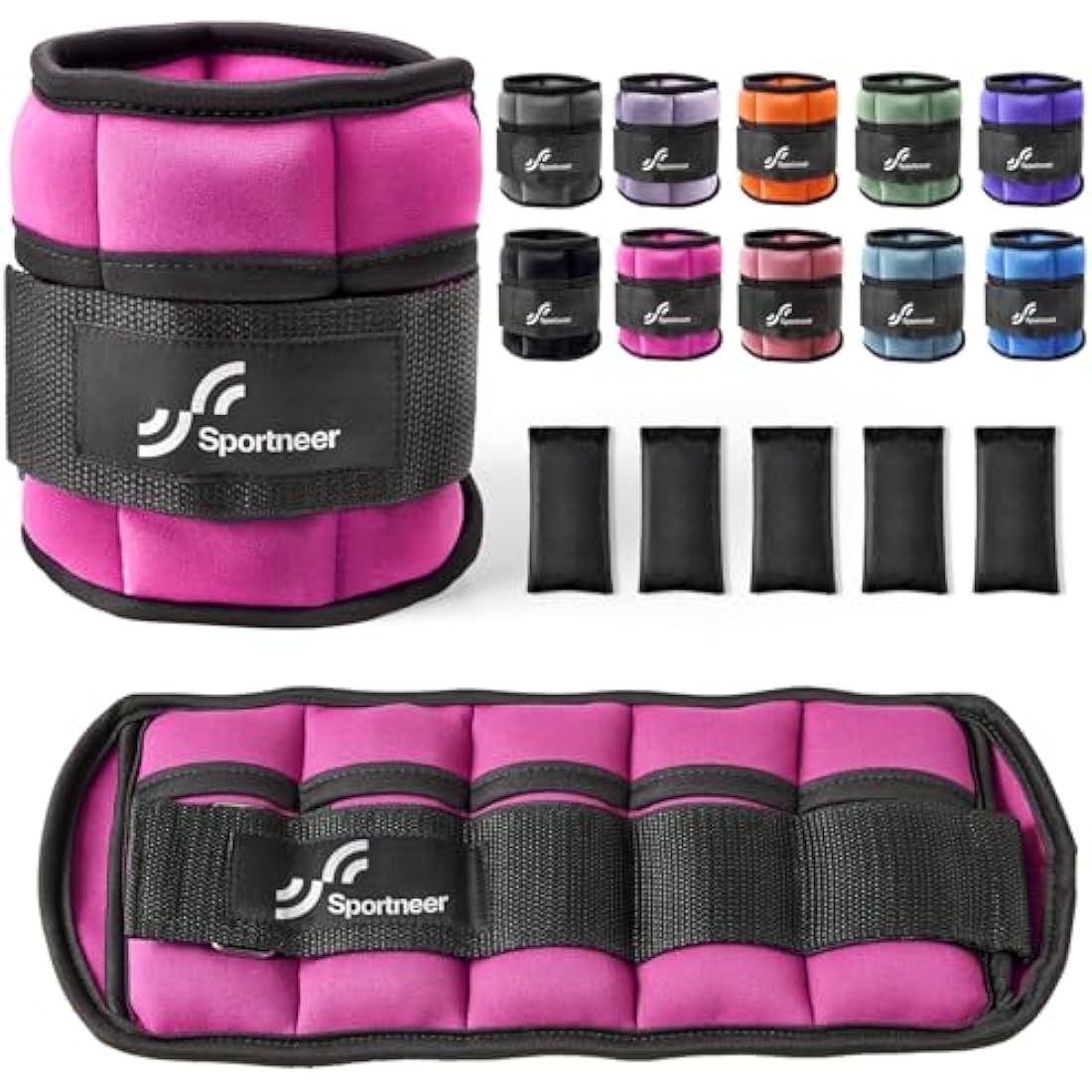 Sportneer Adjustable Ankle Weights Set | Neoprene Wrist Straps 0.9-4.5kg
