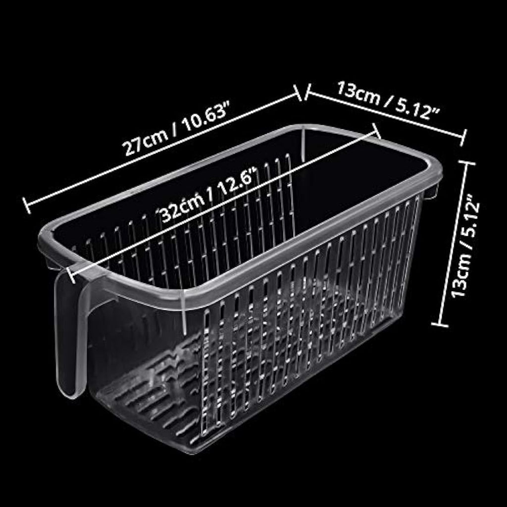 Kurtzy Clear Plastic Fridge Storage Containers with Handles - 4 Pack