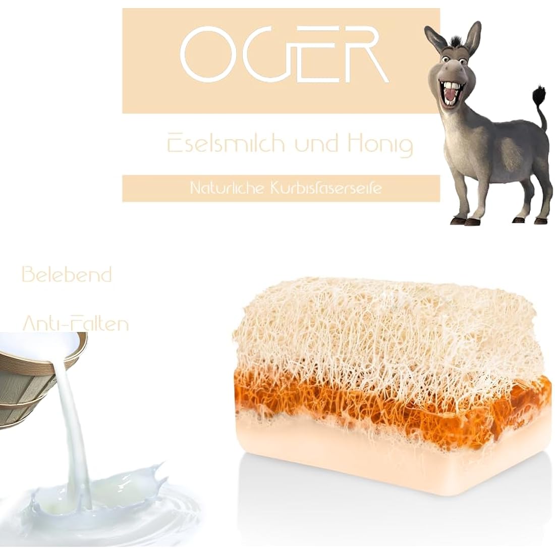 Oger Natural Pumpkin Fibre Exfoliating Soap Set - 4 Pack by Jolof Store