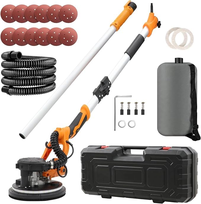 VELPAX Electric Drywall Sander - 1250W Dustless Vacuum with LED Light