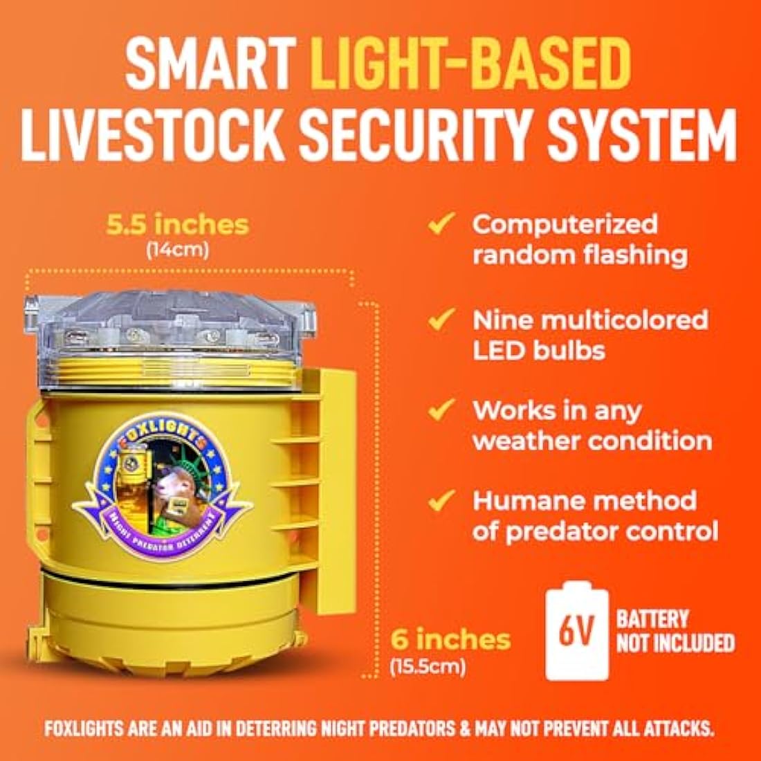 Gallagher Foxlights Battery Predator Deterrent | 360 Degree LED Strobe