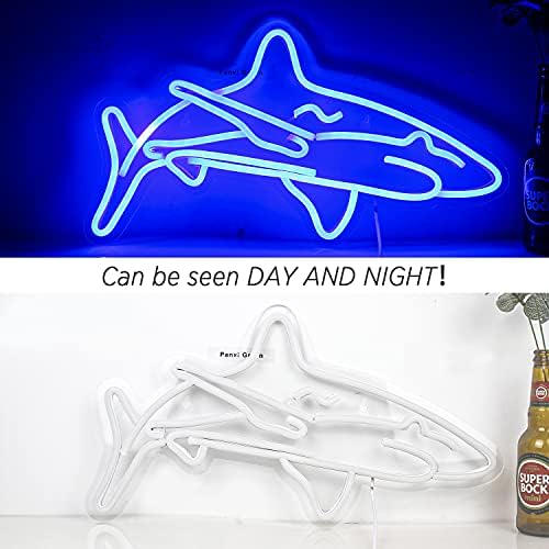Ineonlife Shark LED Neon Sign – Blue Acrylic Wall Decor for Bedroom, 17x9
