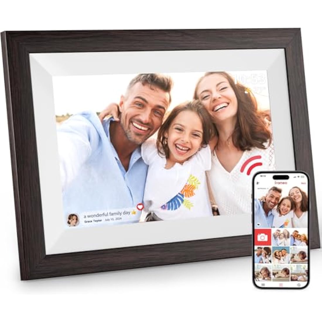 Hesmor 10.1 Inch WiFi Digital Photo Frame | 32GB IPS Touch Screen