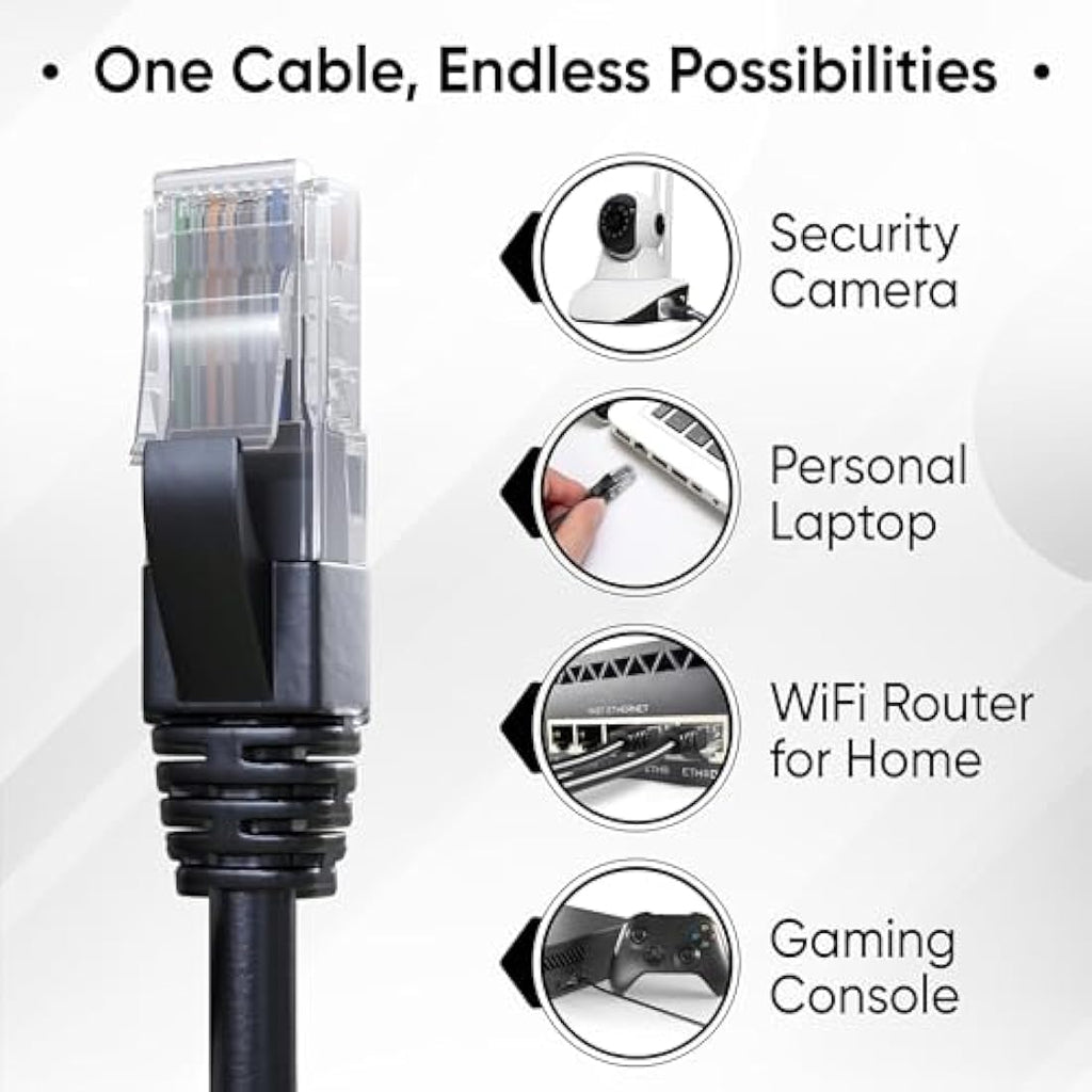 Mr. Tronic Cat 6 Outdoor Waterproof Ethernet Cable - 100m Black Bulk UTP