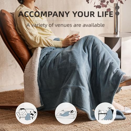 JET'S HOME Electric Blanket – 130x160cm Heated Throw with 6 Heat Settings
