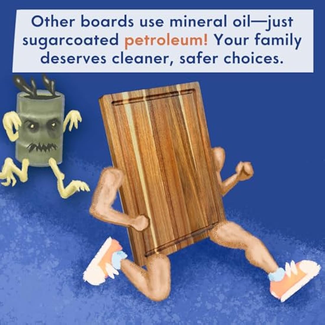Ziruma Acacia Wood Chopping Board – Non-Toxic Kitchen Board, 41x28cm