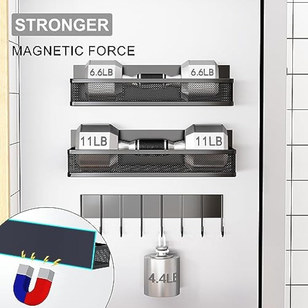 Aufworld Magnetic Spice Rack for Refrigerator – 5 Pack Fridge Organizer