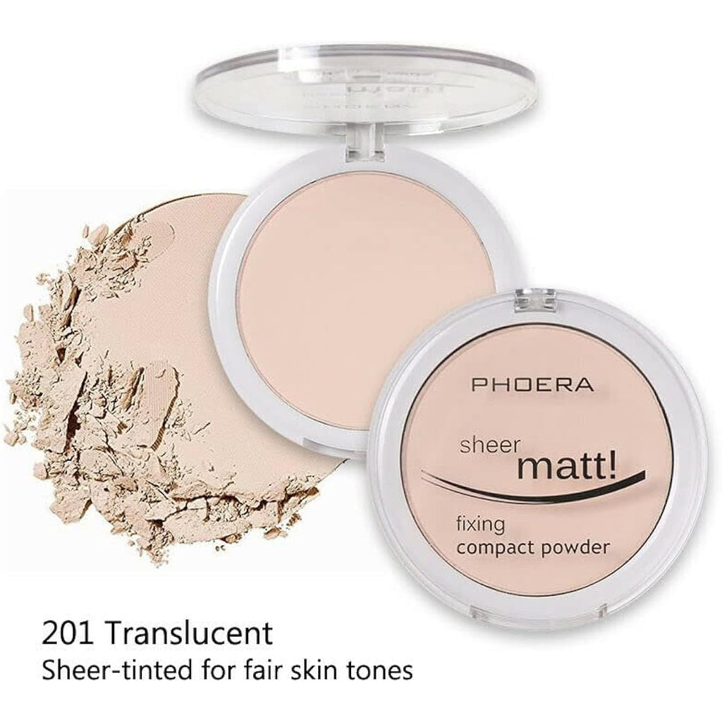 PHOERA Sheer Matte Fixing Powder – Long Lasting Pressed Foundation