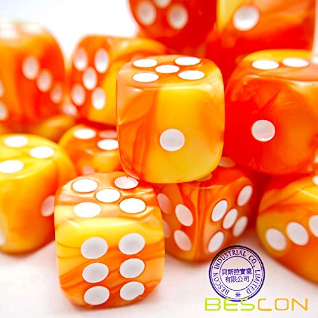 Bescon 12mm 6 Sided Dice Set - 36 Count Gemini Flower Colors D6