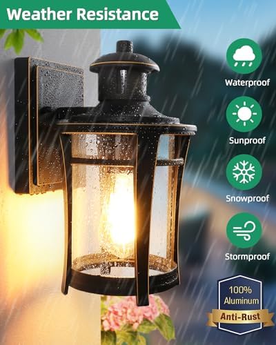 Lamomo Motion Sensor Outdoor Wall Light | Dusk to Dawn Aluminum Sconce