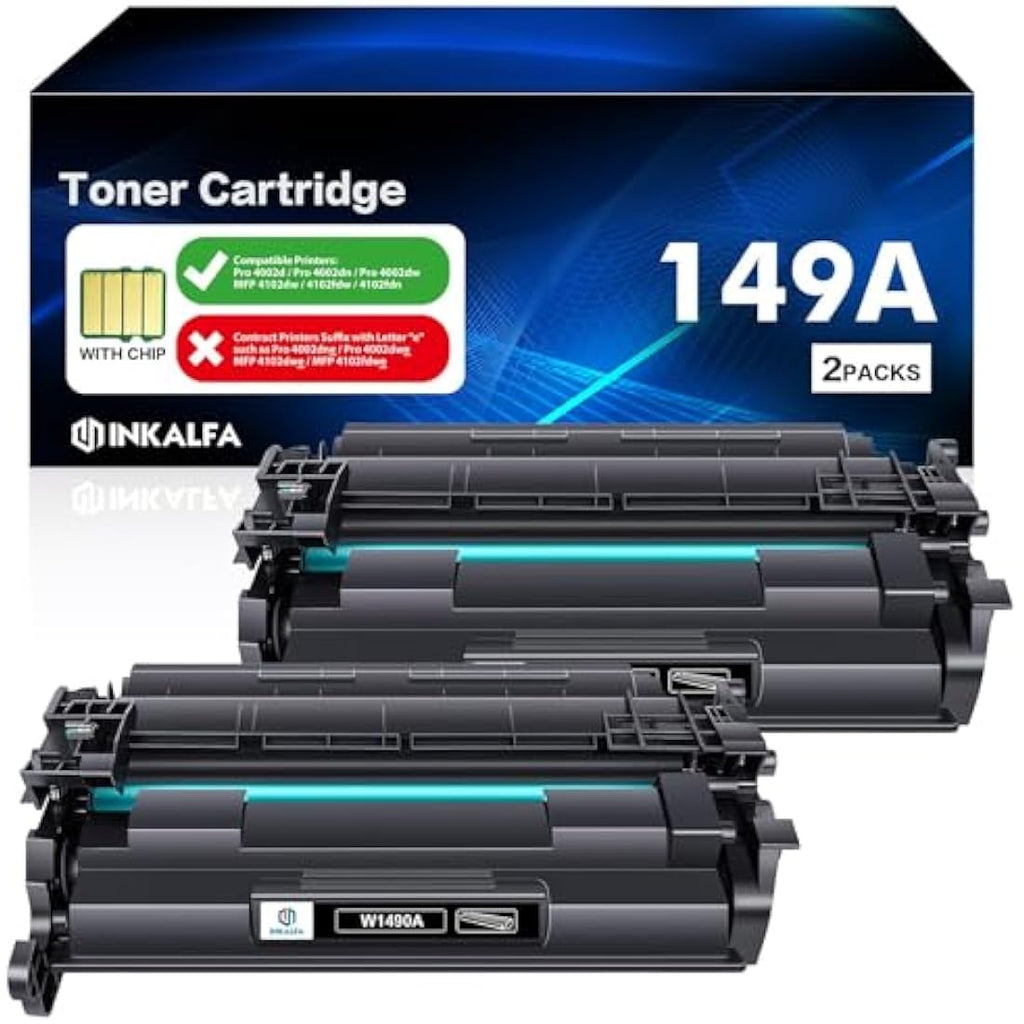 Inkalfa HP 149A W1490A Compatible Black Toner Cartridge with Chip | 2-Pack