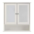 Premier White Wall Mounted Bathroom Mirror Cabinet with 3 Shelves