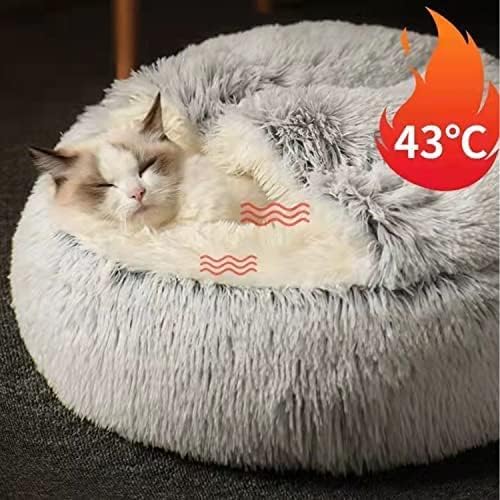SUOXU Calming Cat Bed | Hooded Plush Anti-Anxiety Cave for Small Dogs