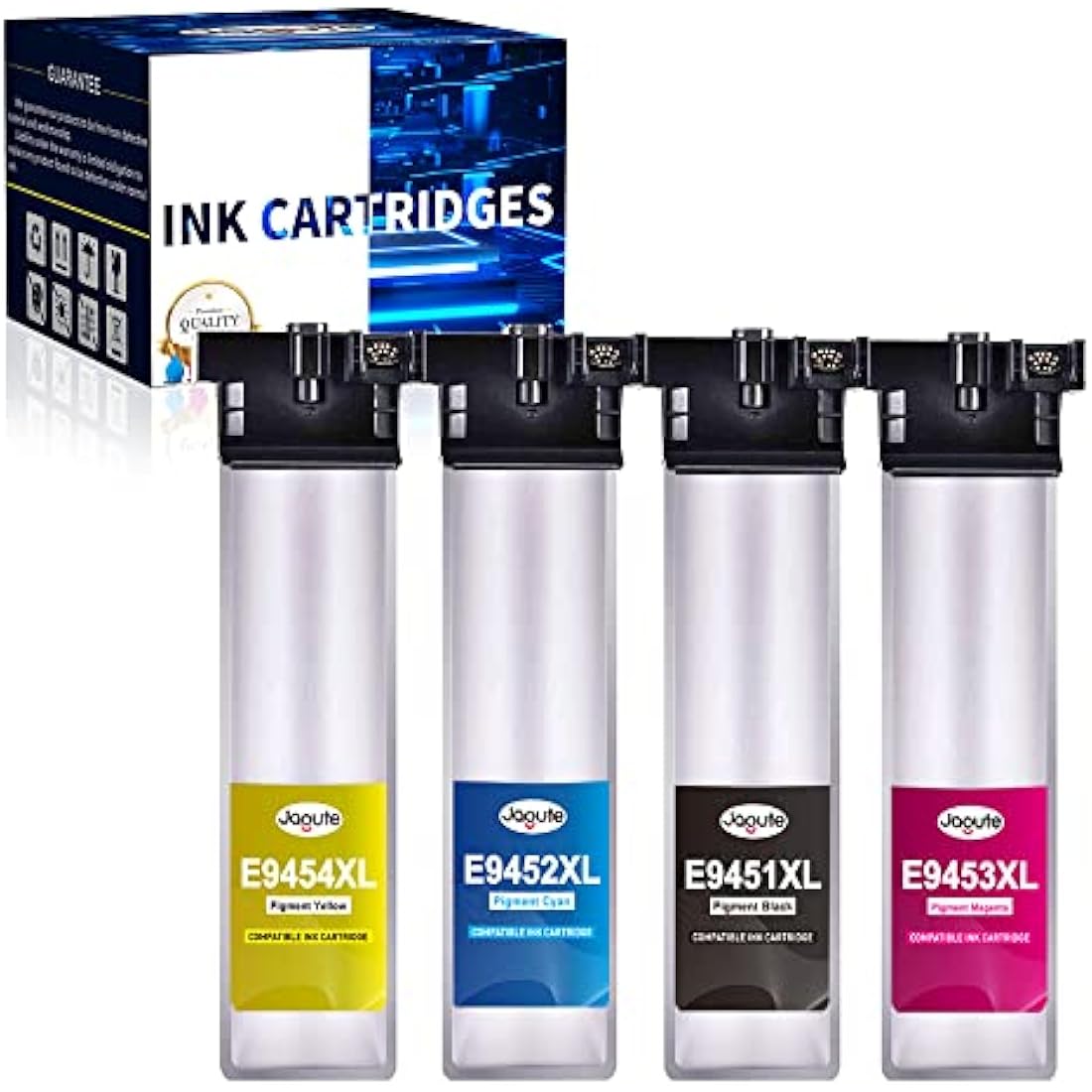 Jagute T9451-T9454 High-Yield Ink Cartridges for Epson WorkForce Pro (4 Pack)