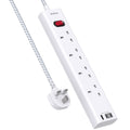 Jolof Store 4 Way Extension Lead with 3 USB Slots (2 USB-C) - 1.8M
