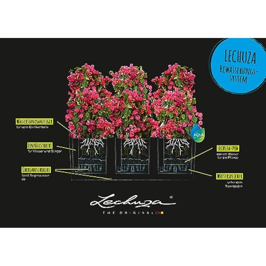 Lechuza Trio Cottage 30 Self-Watering Planter - Mocha Wicker Look