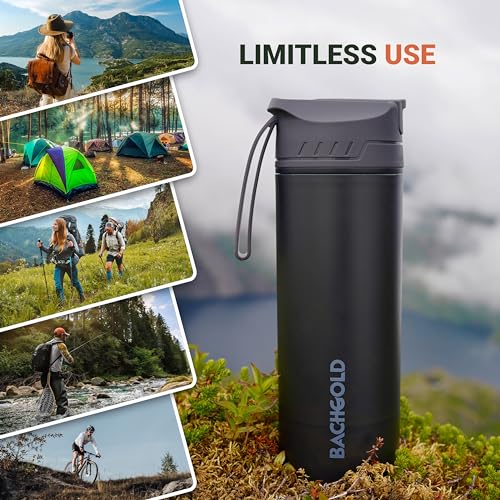 Bachgold Portable Water Filter Bottle – 500ml Camping & Hiking Purifier