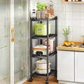 SAYZH 4-Tier Metal Kitchen Trolley | Heavy Duty Rolling Storage Rack