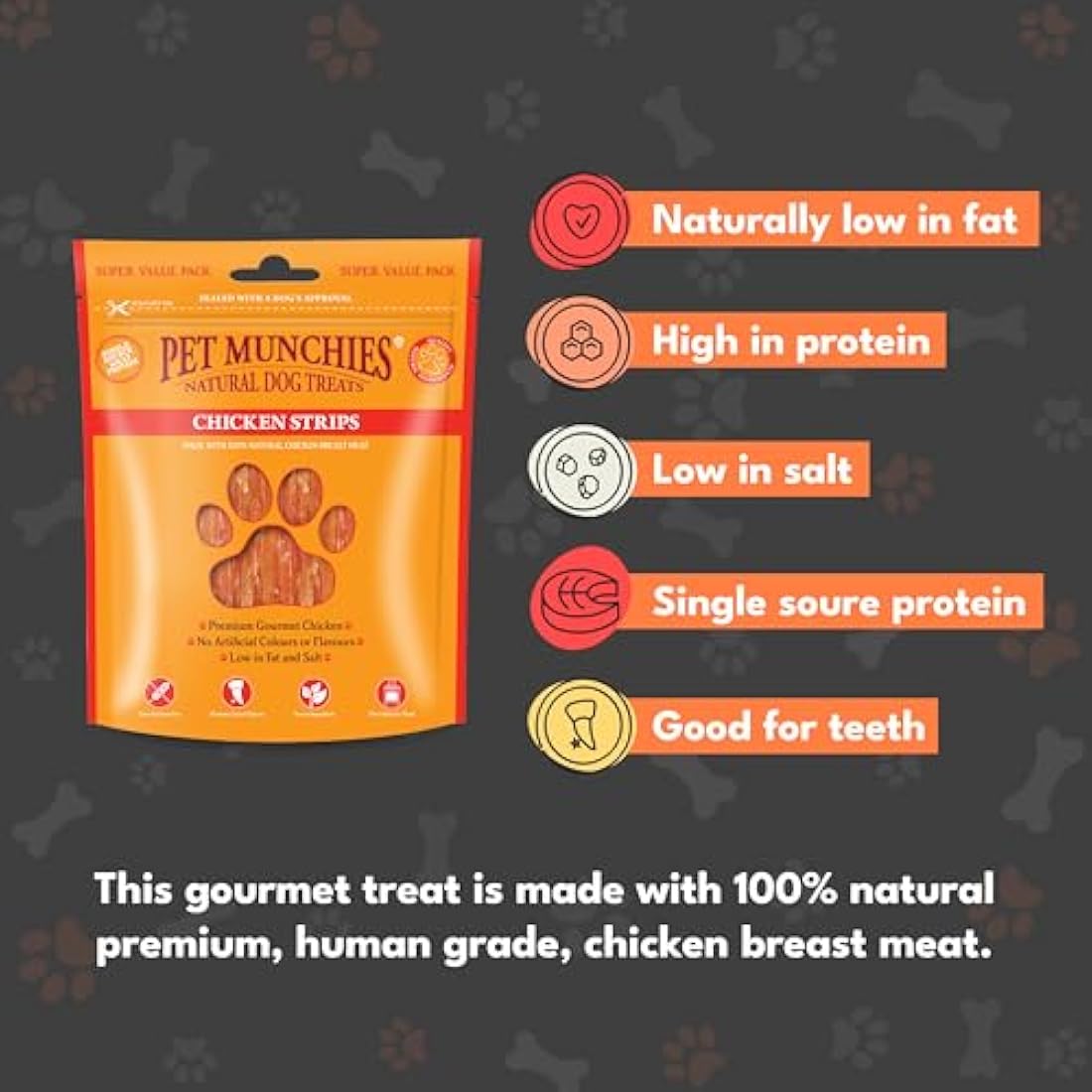 Pet Munchies Chicken Strips Dog Treats – Natural High Protein 320g