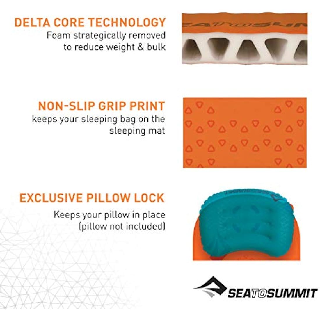 Sea to Summit UltraLight Self-Inflating Sleeping Mat – Orange – Large