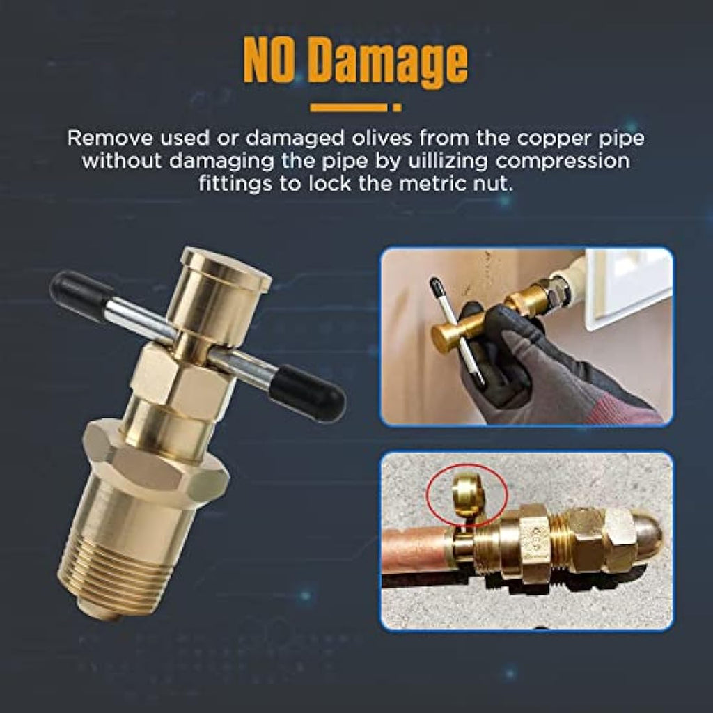 VKALTUL Olive Remover Tool | Brass Pipe Puller for 15mm & 22mm Pipes