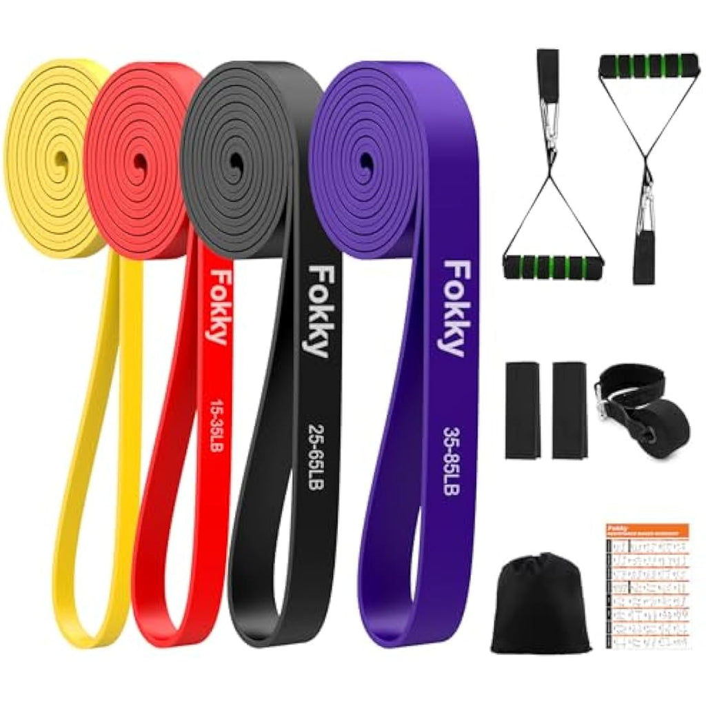 Resistance Bands Set - 4 Levels TPE Pull Up Bands with Handles